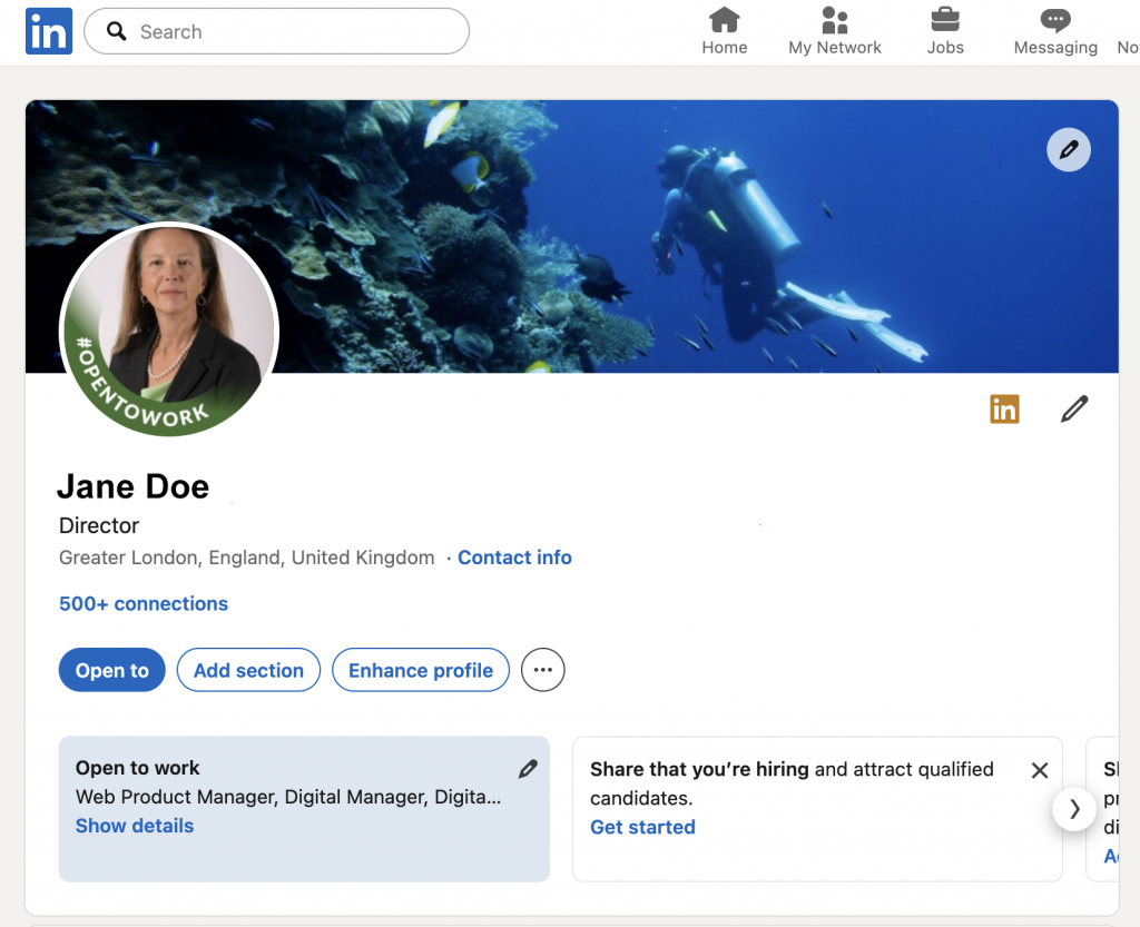 example of professionally shot linked in profile